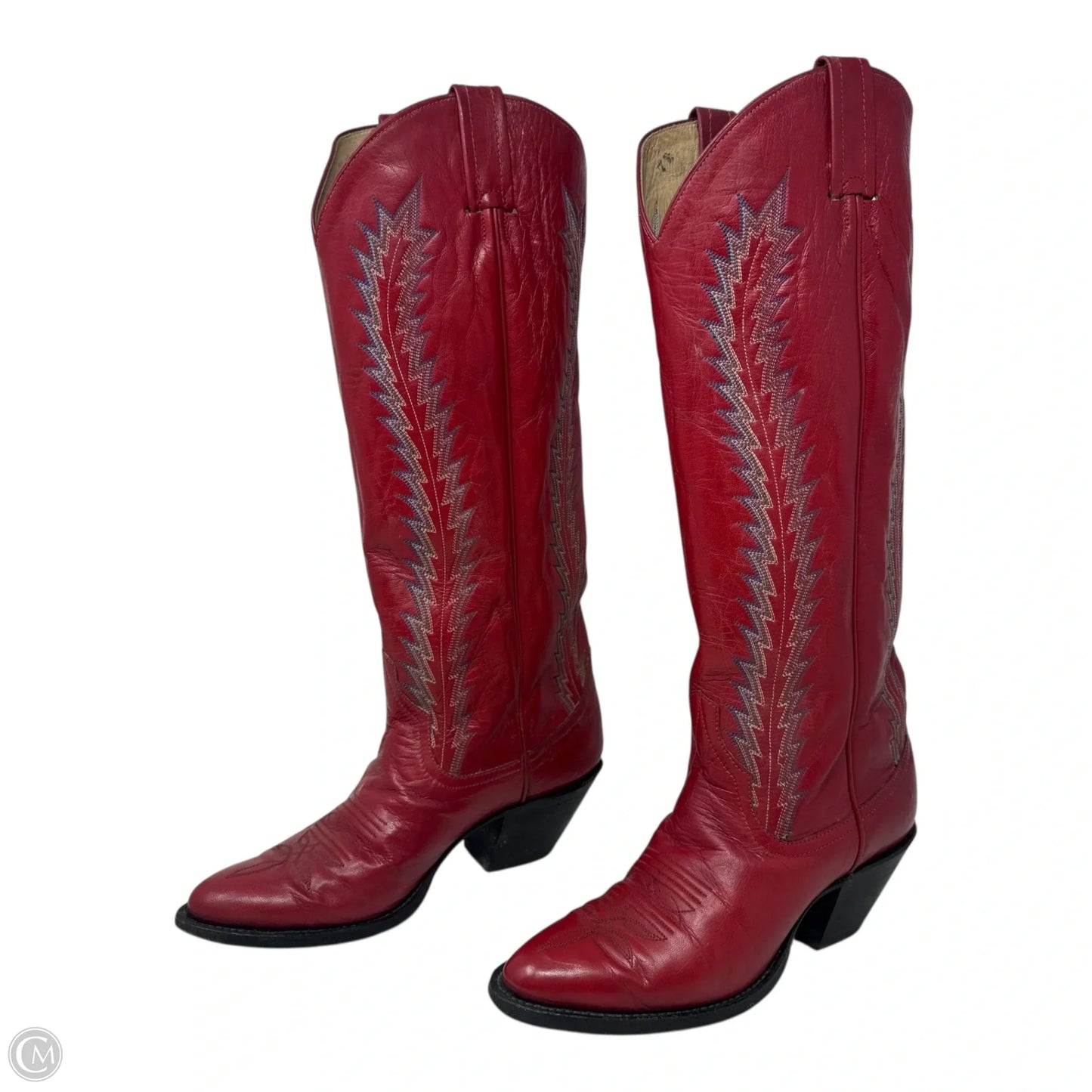 Vintage Embroidered Boots Western By Larry Mahan’s In Red, Size: 5
