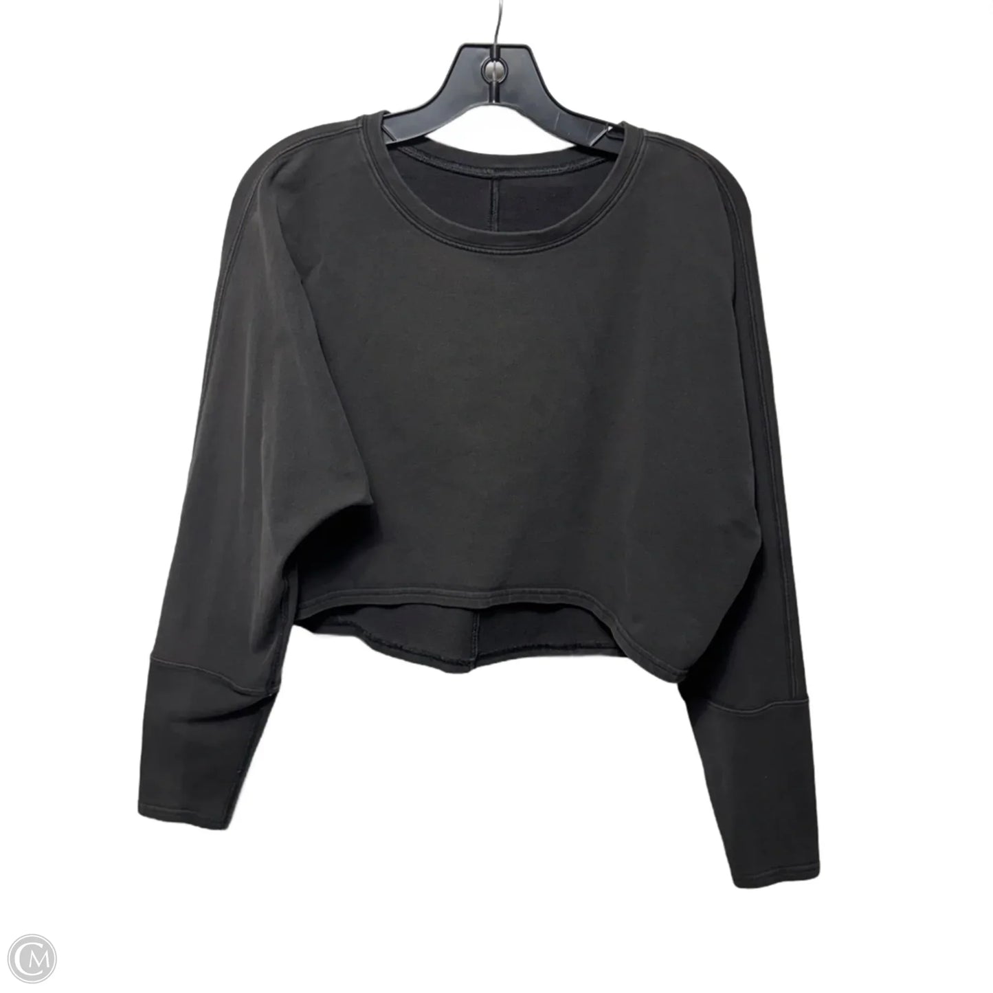 Athletic Top Long Sleeve Collar By Lululemon In Black, Size: M No Size Tag