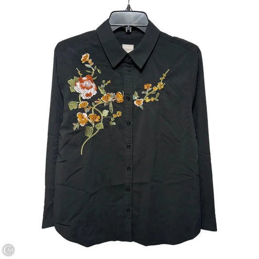 Top Long Sleeve By Chicos In Black, Size: M