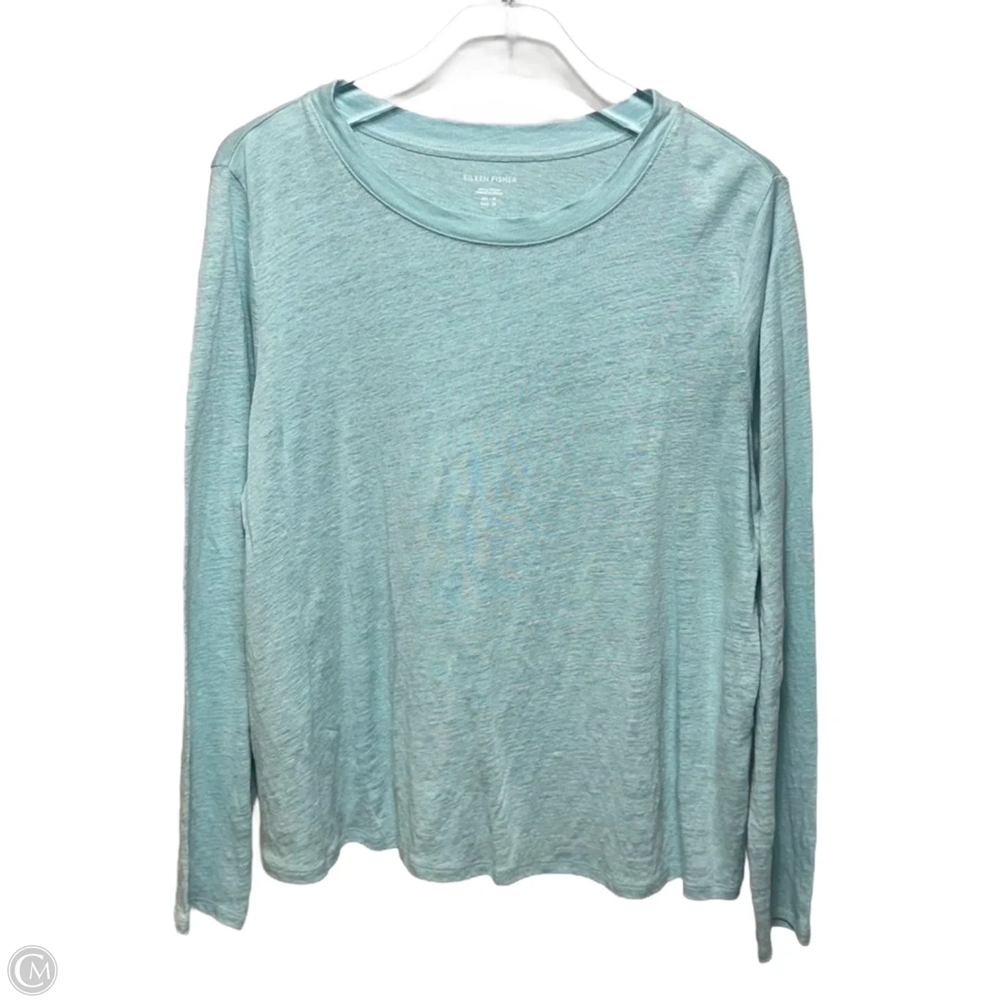 Organic Linen Jersey Crew Neck Top By Eileen Fisher In Aqua, Size: M