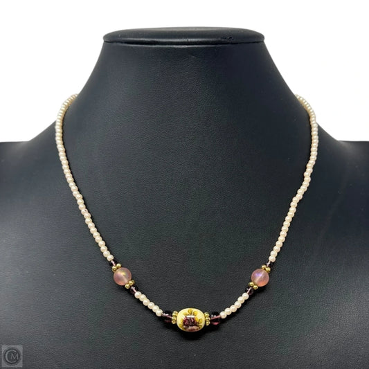 Faux Pearl Floral Beaded Necklace