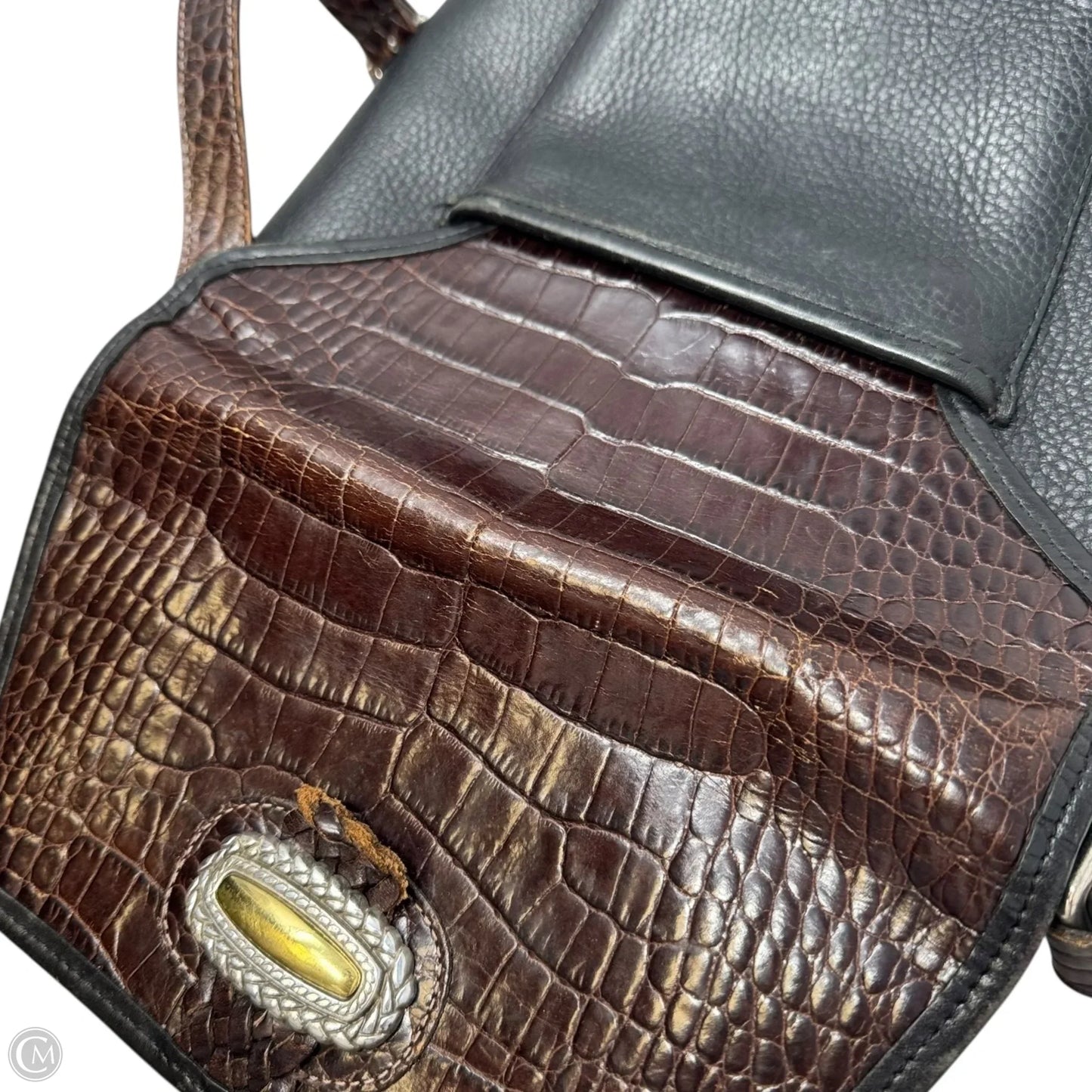 Vintage H1509 Magdaleine Leather Shoulder Bag By Brighton, Size: Medium