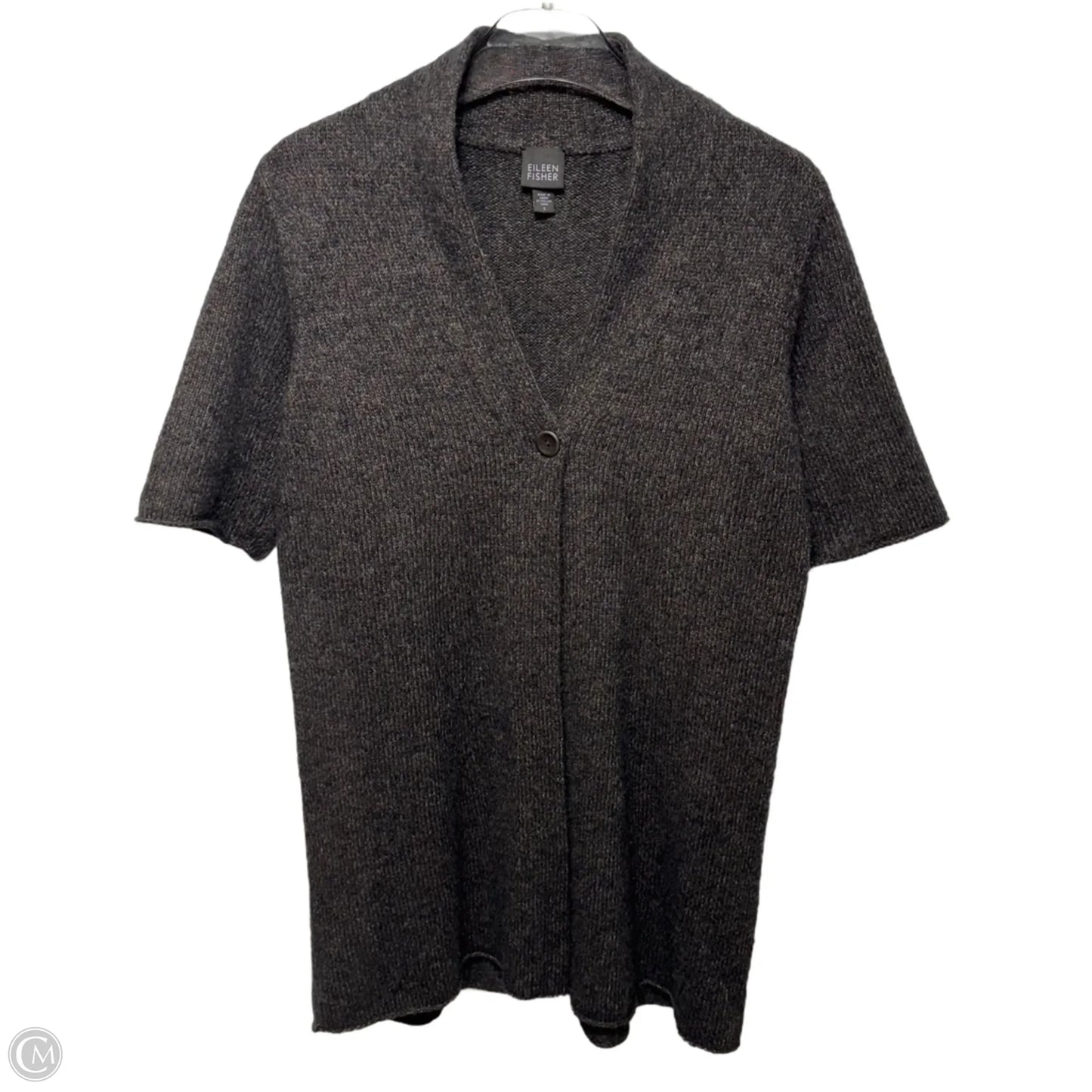 Merino Wool Blend Sweater Cardigan By Eileen Fisher In Brown, Size: S