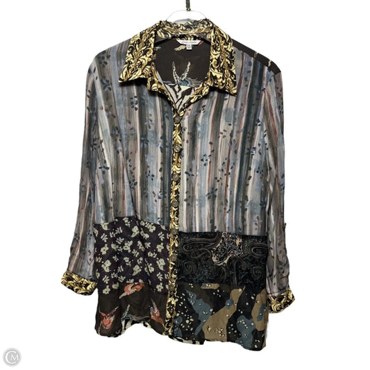 Wild Side Top Long Sleeve By John Mark In Multi-colored, Size: Xlp