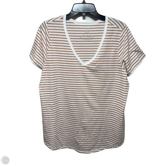 Girlfriend Signature Jersey Vneck Tee Classic Fit Top Short Sleeve By Torrid In Striped Pattern, Size: 1x