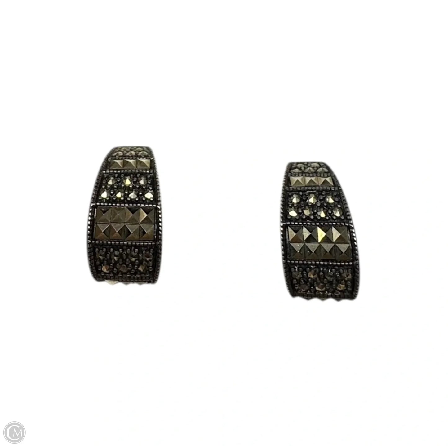 Marcasite & Sterling Silver Hoop Earrings