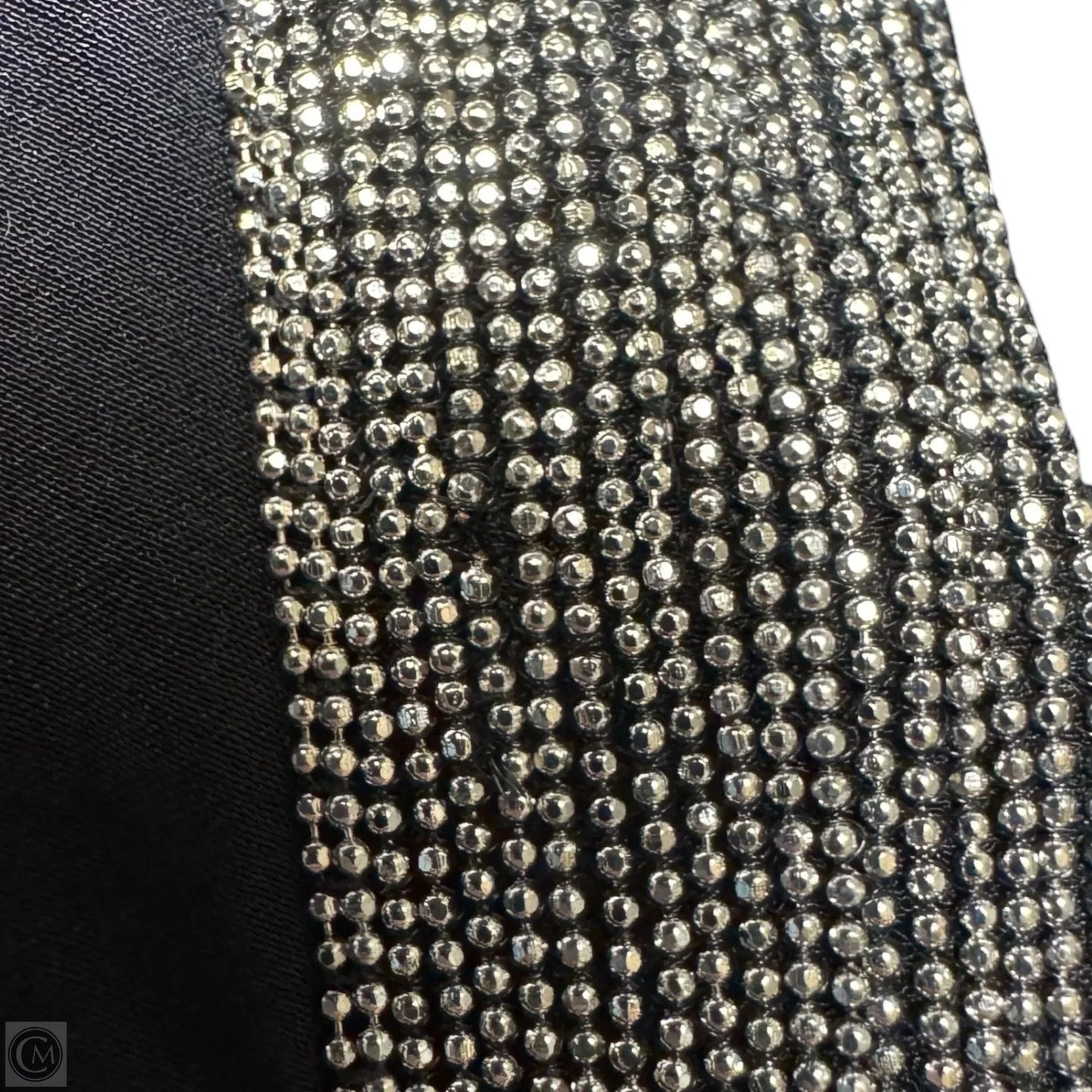 Silk Top Long Sleeve Designer By Lafayette 148 In Black & Silver, Size: S