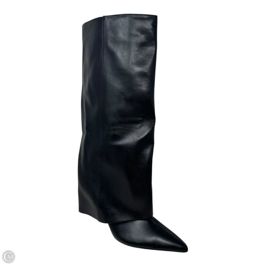 Fold Over Pant Boots Knee Heels By Zara In Black, Size: 10 (EU 41)