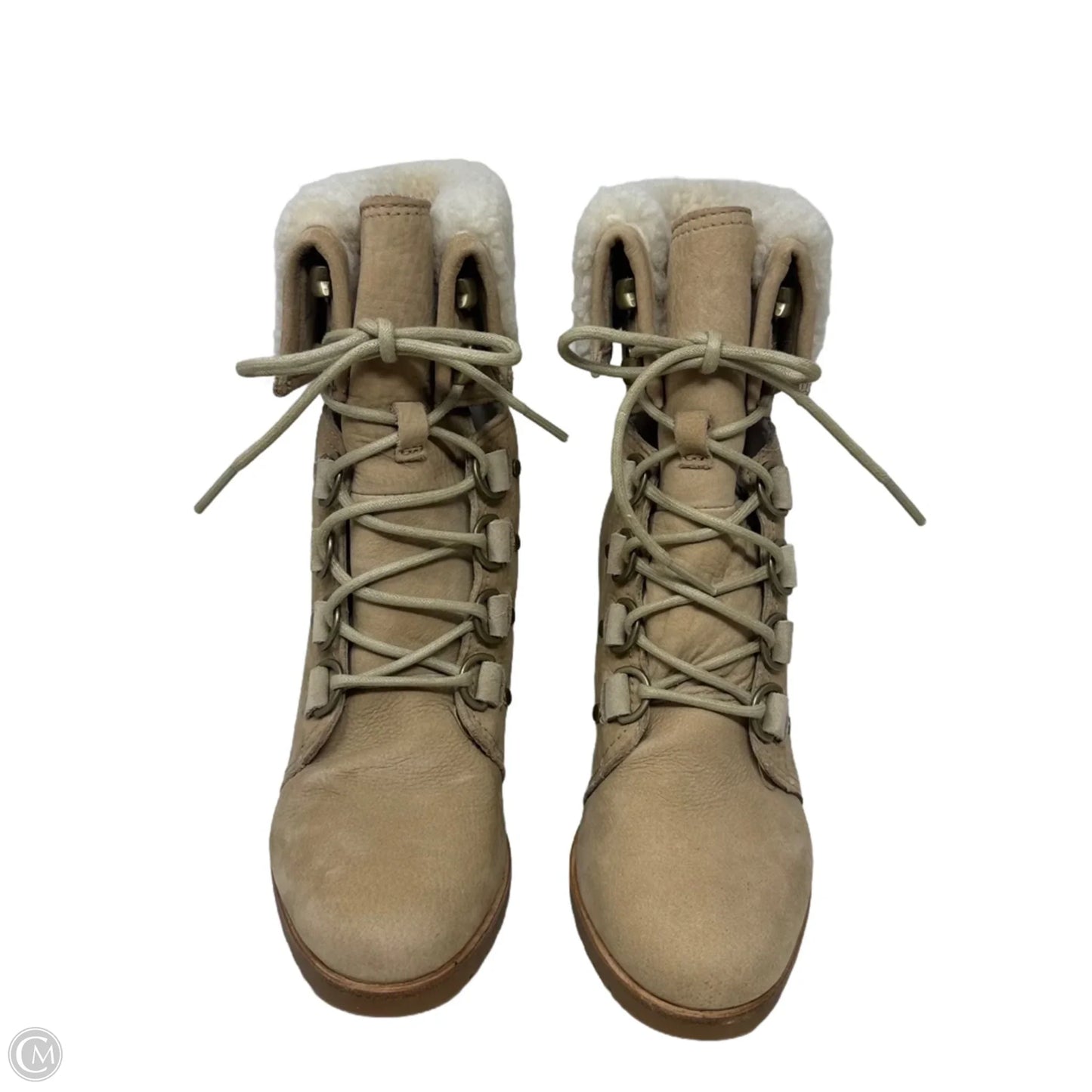 After Hours Lace Shearling Boots By Sorel In Cream, Size: 8