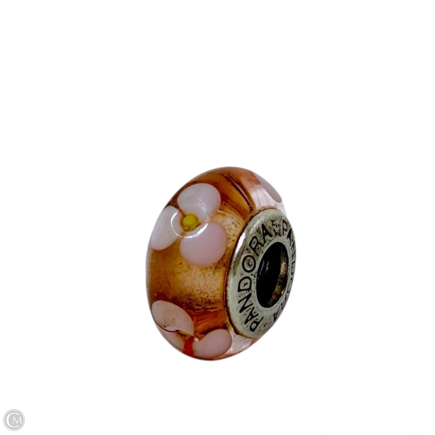 Pink Flowers Murano Glass & Sterling Silver Charm By Pandora