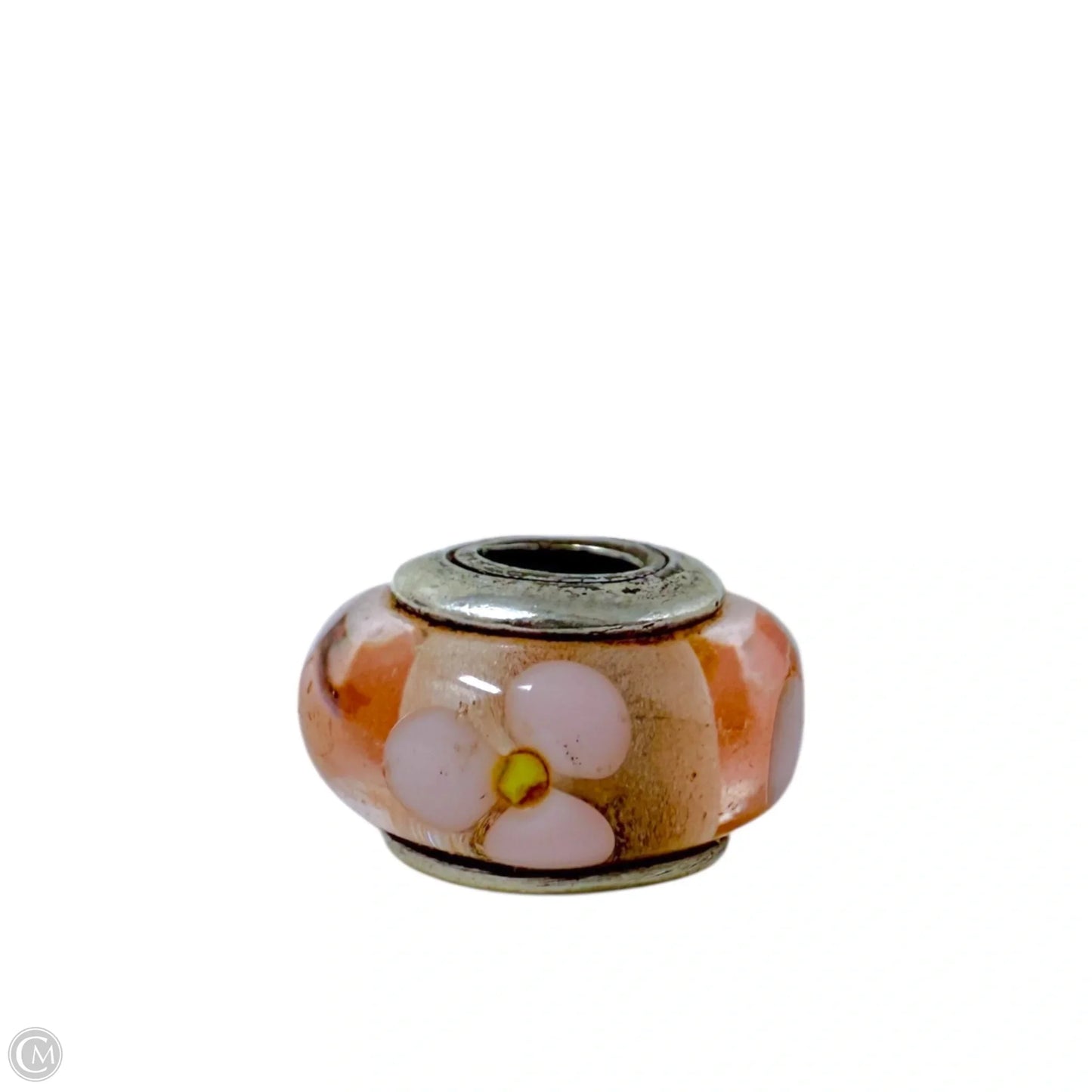 Pink Polka Dots Murano Glass & Sterling Silver Charm By Pandora