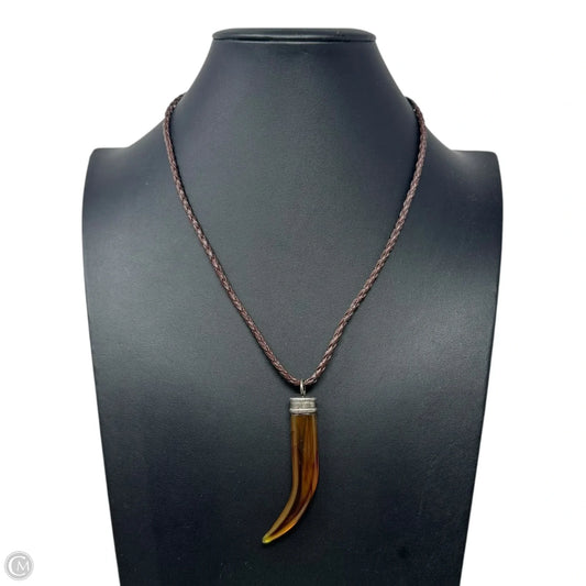 Braided Leather Cord “Tusk” Necklace Sterling Silver By Silpada