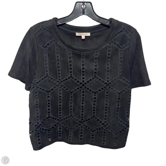 Top Short Sleeve By Skies Are Blue In Black, Size: S