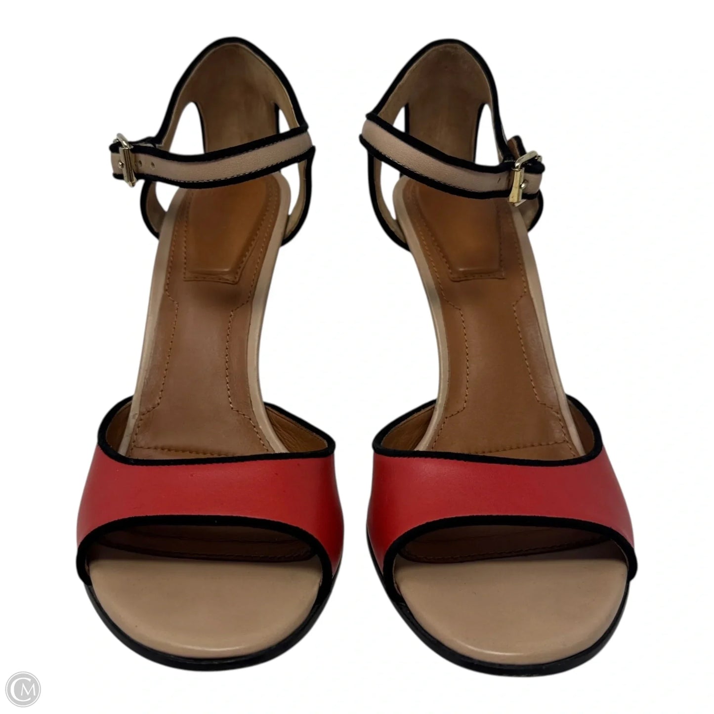 SS 2012 RTW Collection Leather Colorblock Ankle Strap Stiletto Sandals Luxury Designer By Givenchy In Cream, Size: 8 (EU 38.5)