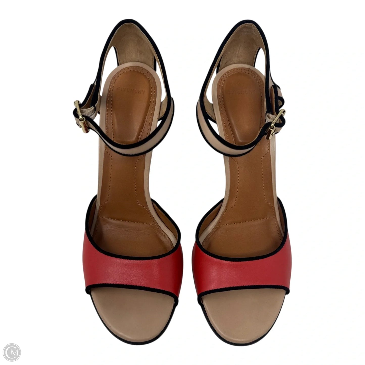 SS 2012 RTW Collection Leather Colorblock Ankle Strap Stiletto Sandals Luxury Designer By Givenchy In Cream, Size: 8 (EU 38.5)