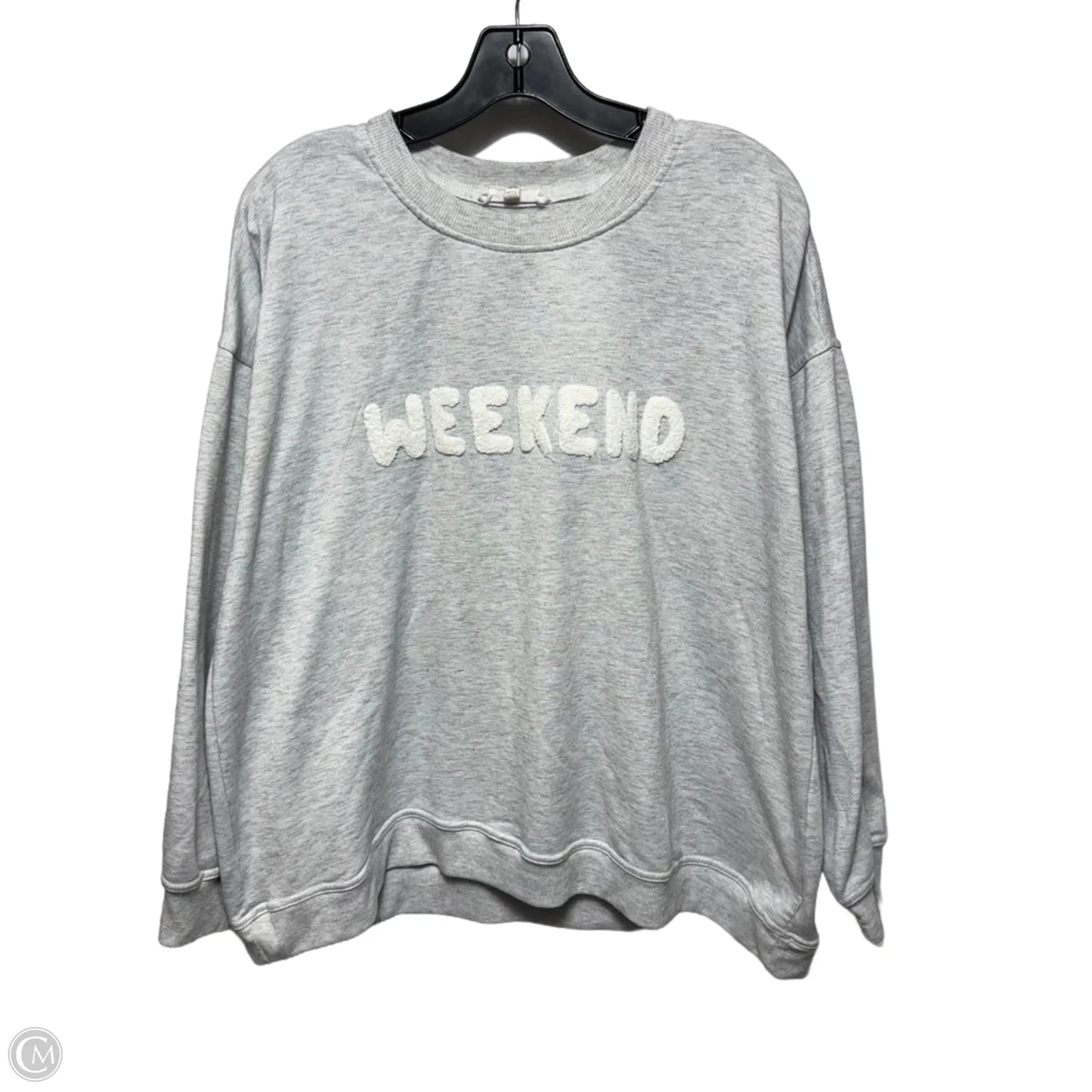 “Weekend” Sweatshirt Crewneck By Workshop In Grey, Size: 1x