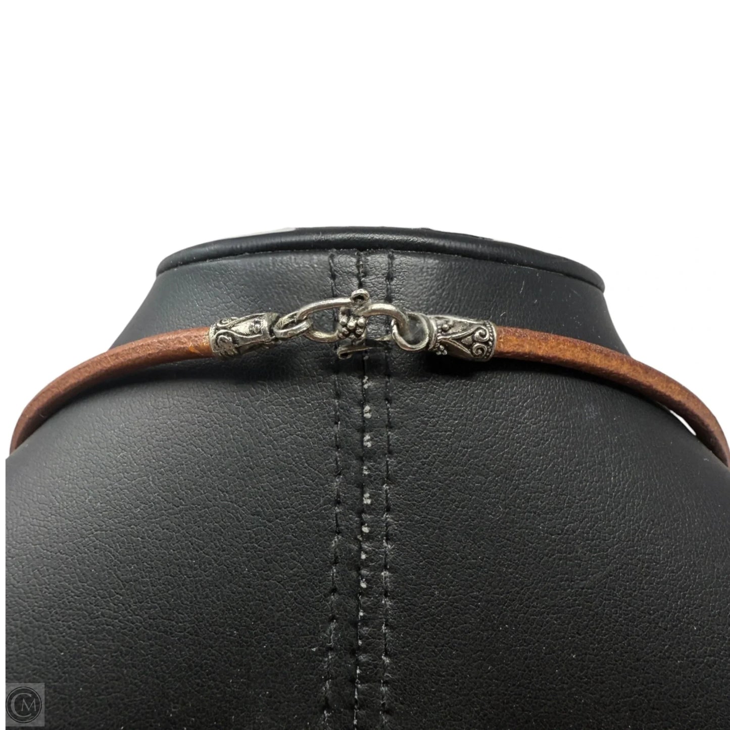 Larimar & Stone Pendant Leather Cord Necklace