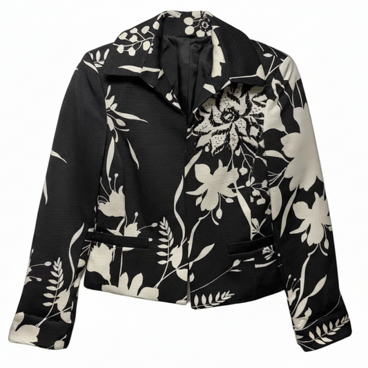 Beaded Blazer By Linda Allard Ellen Tracy In Black & White, Size: 4