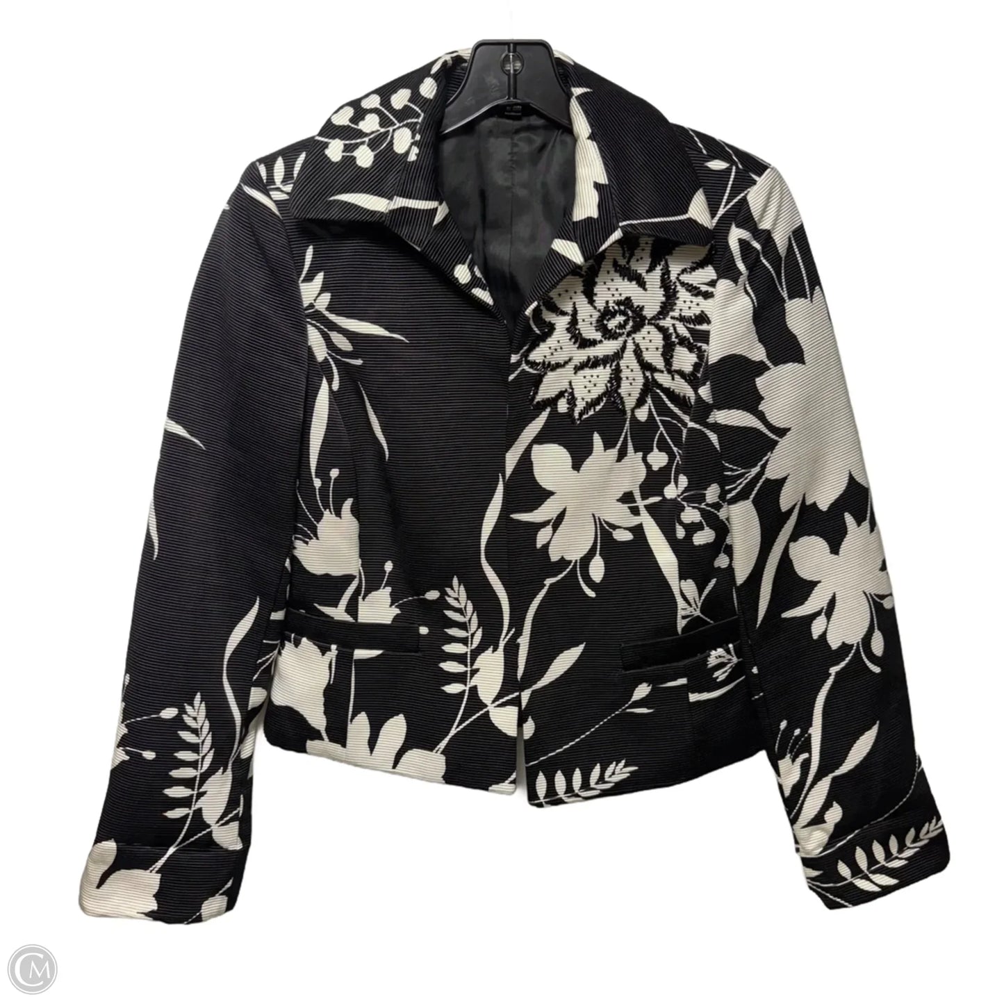 Beaded Blazer By Ellen Tracy In Black & White, Size: 4