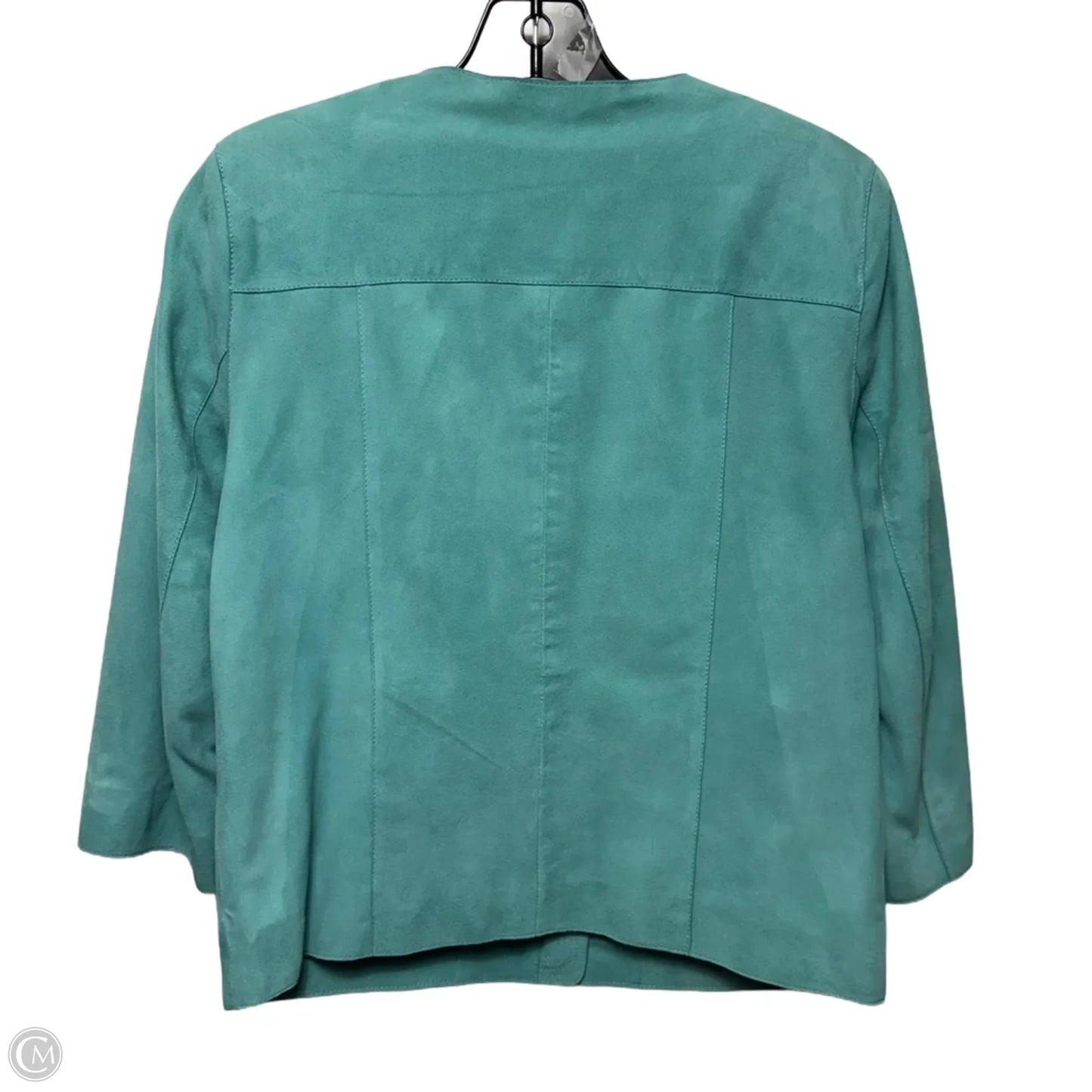 Goat Suede Leather Jacket By Madeleine In Aqua, Size: 4