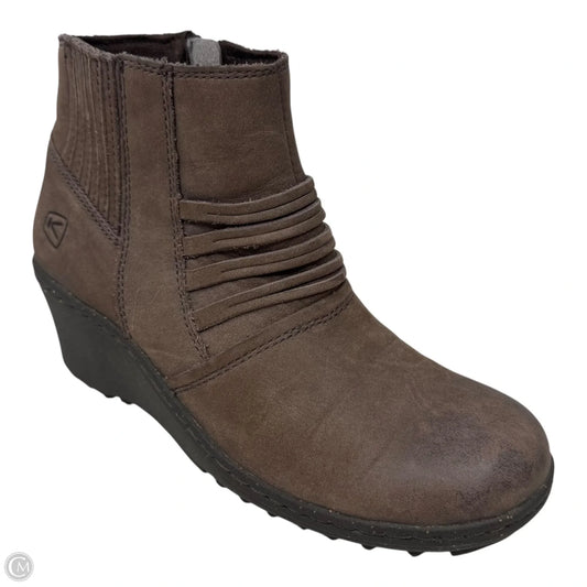 Zurich Wedge Boots Ankle Heels By Keen In Brown, Size: 8
