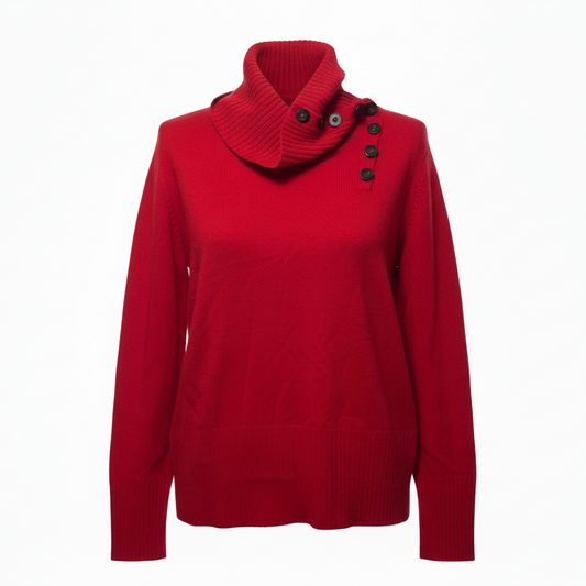 Sweater Cashmere By Anne Klein In Red, Size: L