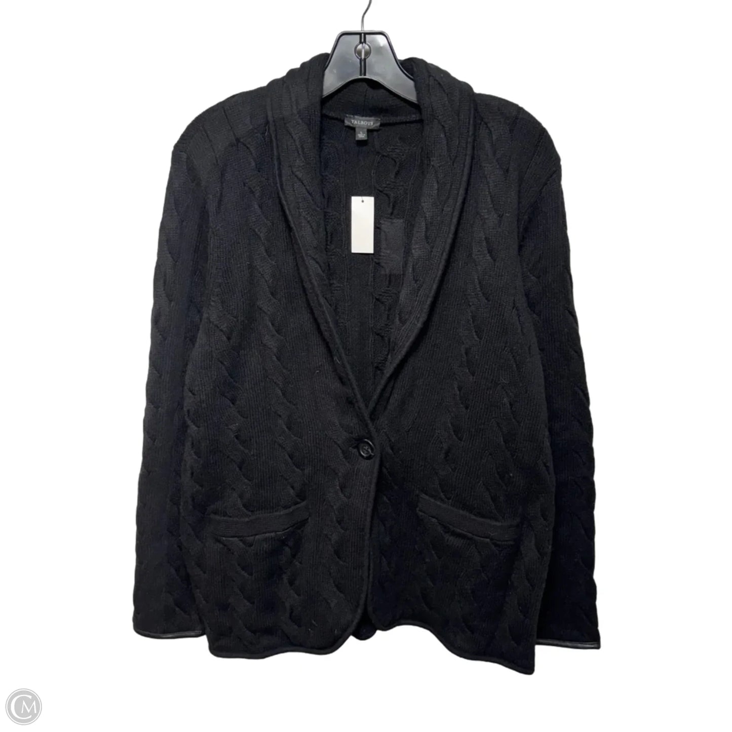 Sweater Cardigan By Talbots In Black, Size: L
