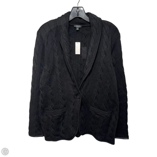 Sweater Cardigan By Talbots In Black, Size: L