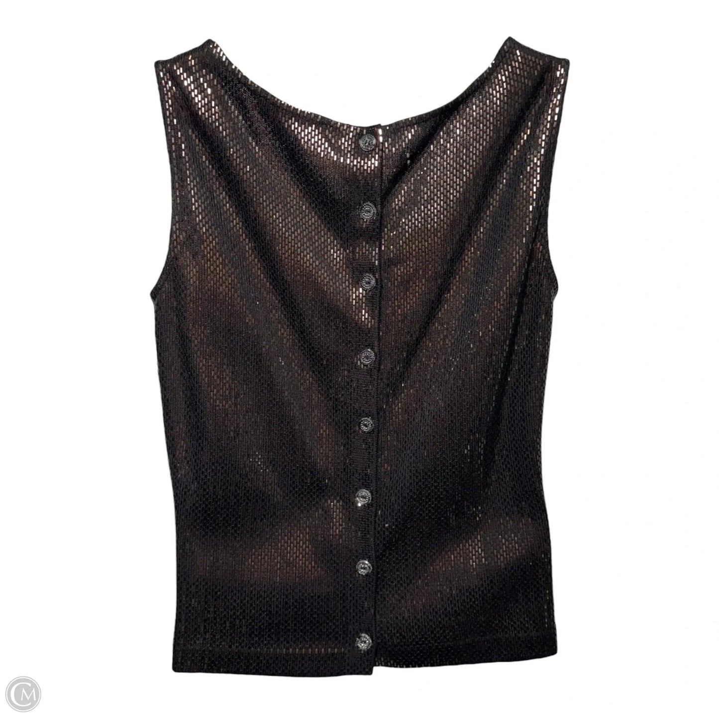 Paillette Button Back Top Sleeveless Luxury Designer By St John Collection In Copper, Size: M