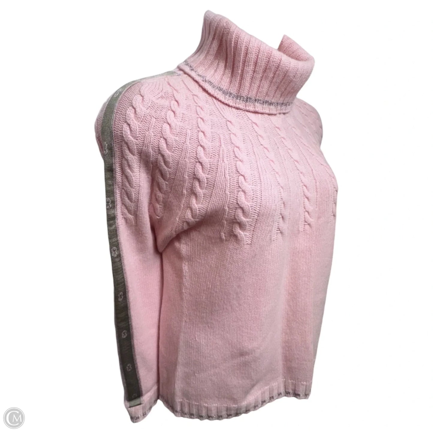 Cashmere Silk Blend Turtleneck Sweater Designer By Escada In Pink, Size: L