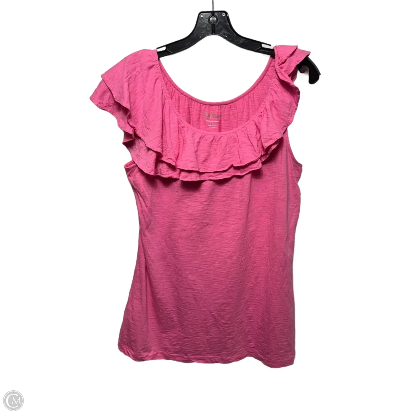 Wynne Ruffle Top Designer By Lilly Pulitzer In Pink, Size: XL