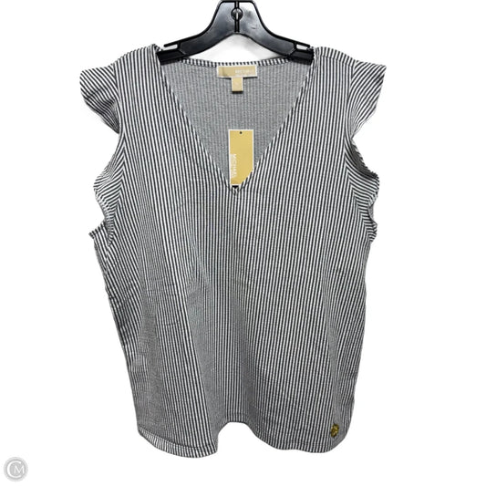Top Sleeveless By Michael By Michael Kors In Striped Pattern, Size: XL