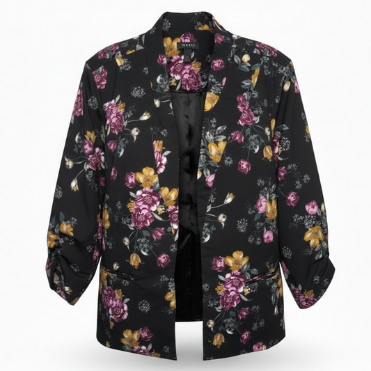 Blazer By Torrid In Floral Print, Size: 2x