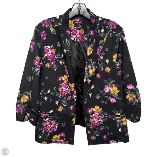 Blazer By Torrid In Floral Print, Size: 2x