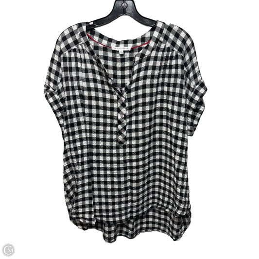Top Short Sleeve By Jane And Delancey In Checkered Pattern, Size: 2x