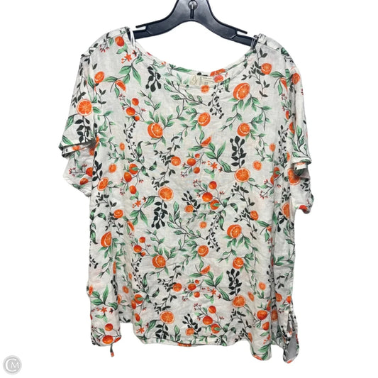 Oranges Linen Top Short Sleeve By Joie In Multi-colored, Size: 2x