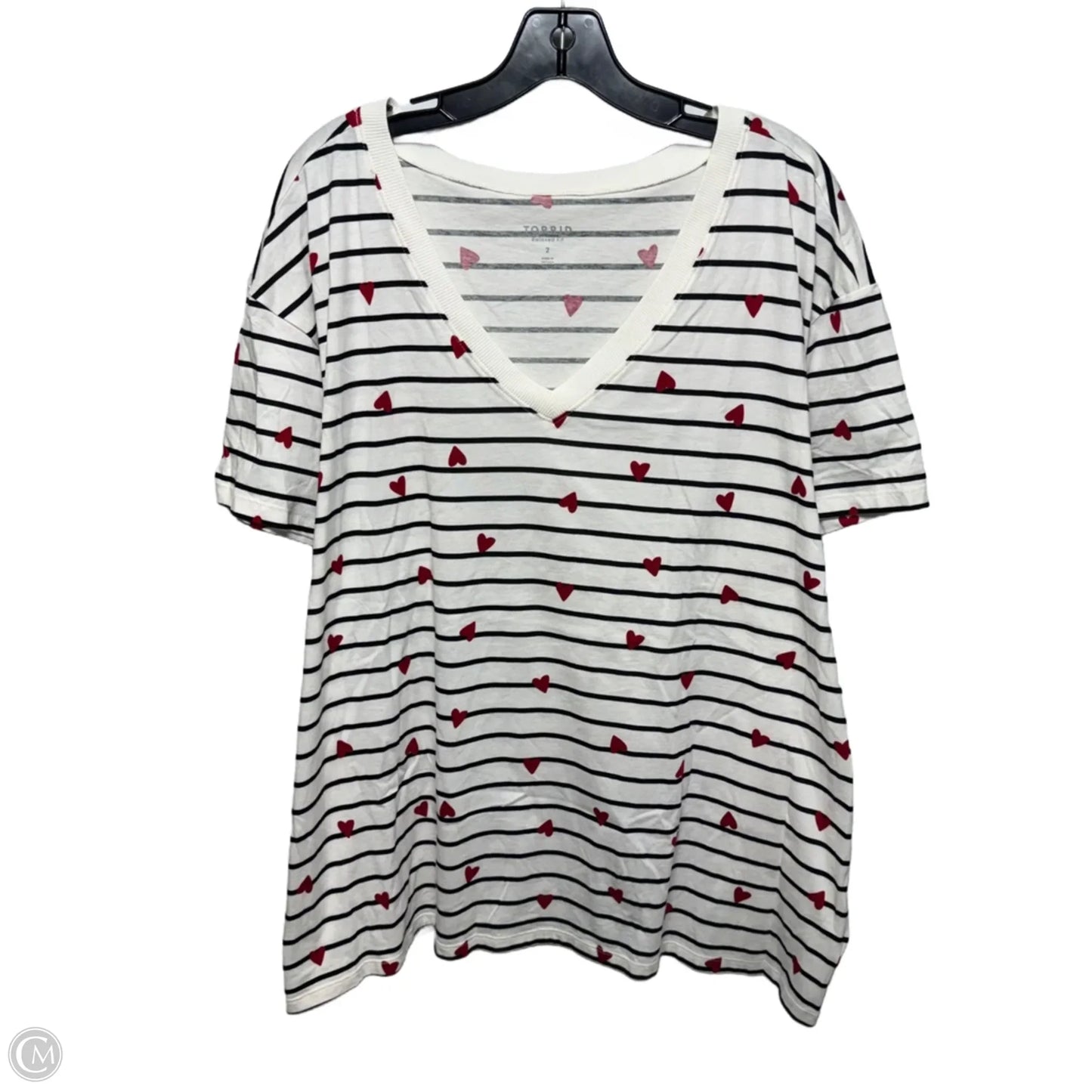 Top Short Sleeve By Torrid In Striped Pattern, Size: 2x