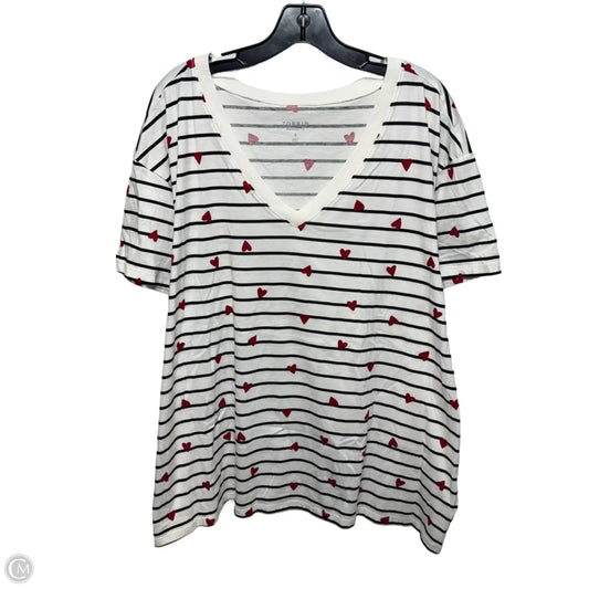 Top Short Sleeve By Torrid In Striped Pattern, Size: 2x