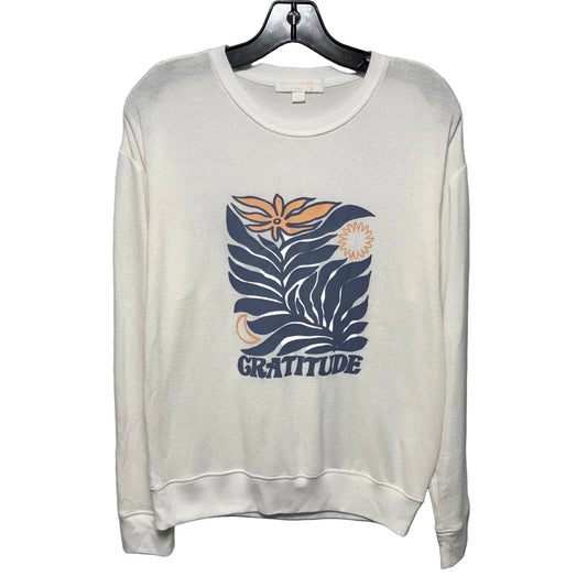 Gratitude Top Long Sleeve Crewneck By Spiritual Gangster In Cream, Size: S