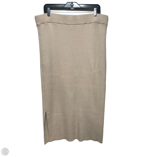 Knit Skirt Maxi By Haven In Tan, Size: Xl