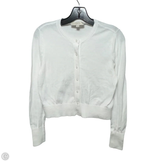 Sweater Cardigan By Loft In White, Size: S