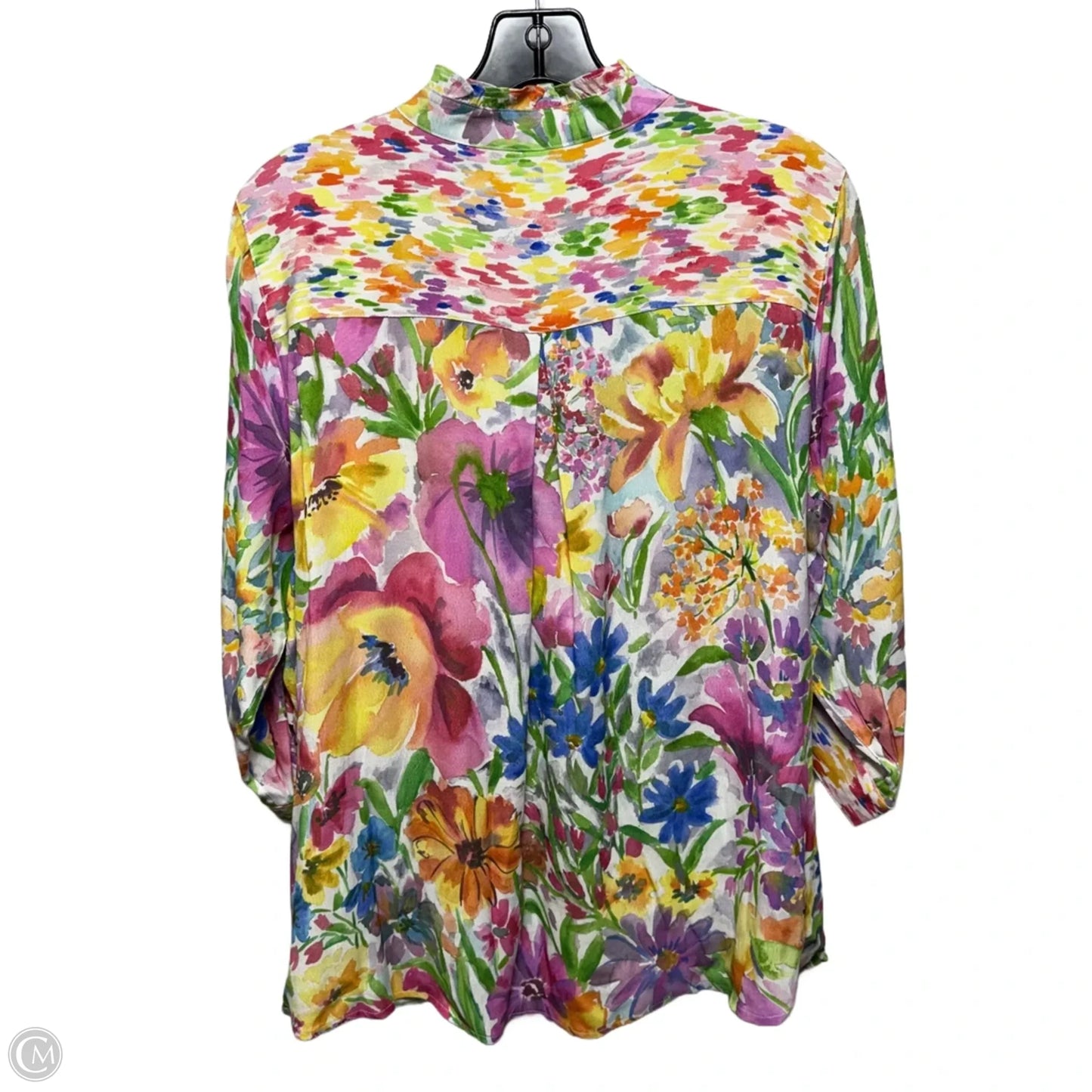 Spring Time Top Long Sleeve By John Mark In Floral Print, Size: Lp