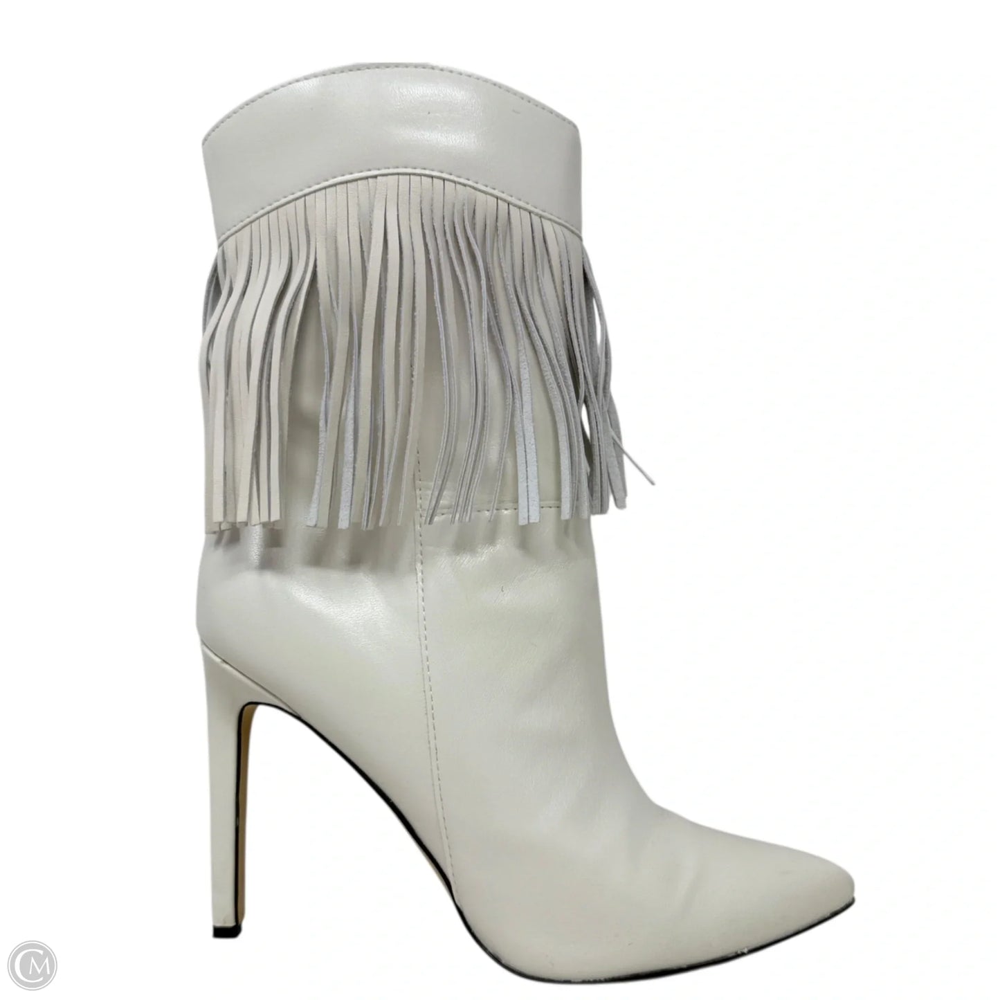 Tries Pointed Toe Ankle Bootie By Nine West In Cream, Size: 7.5