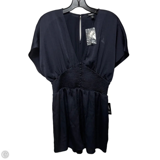 Smock Waist Romper By Express In Navy, Size: M