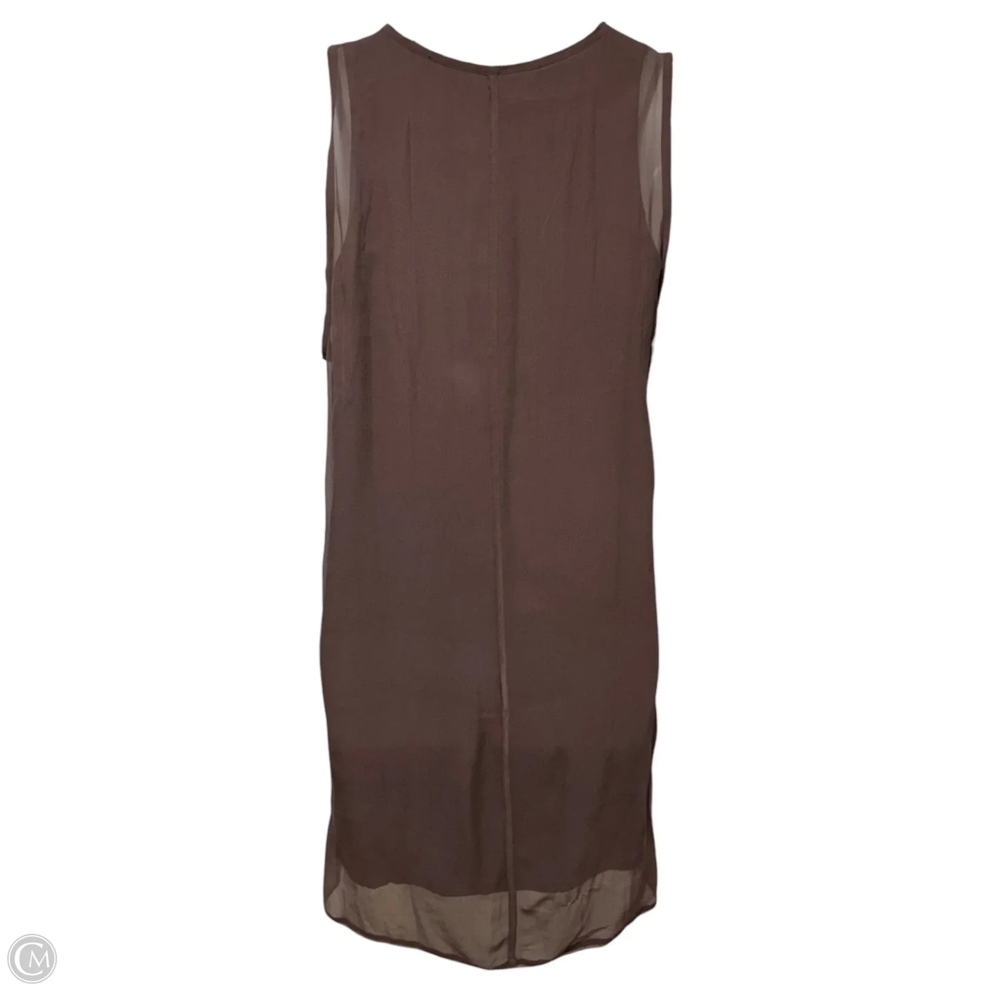 Silk Layered Tank Dress Casual Midi By Go Silk In Brown, Size: M