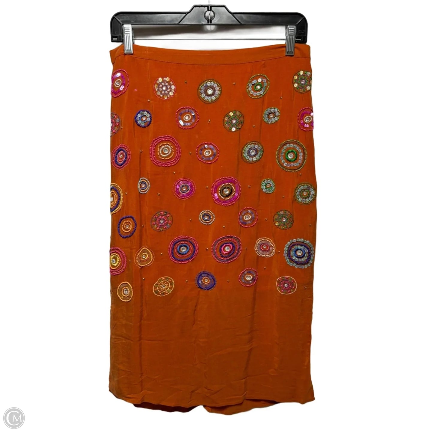 Embellished Skirt Midi By Floreat In Orange, Size: 6