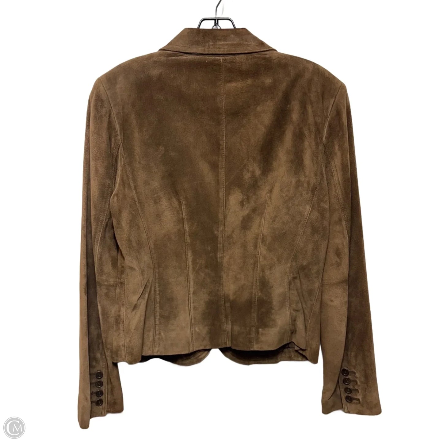 Vintage Suede Blazer Jacket Leather By Context In Brown, Size: M