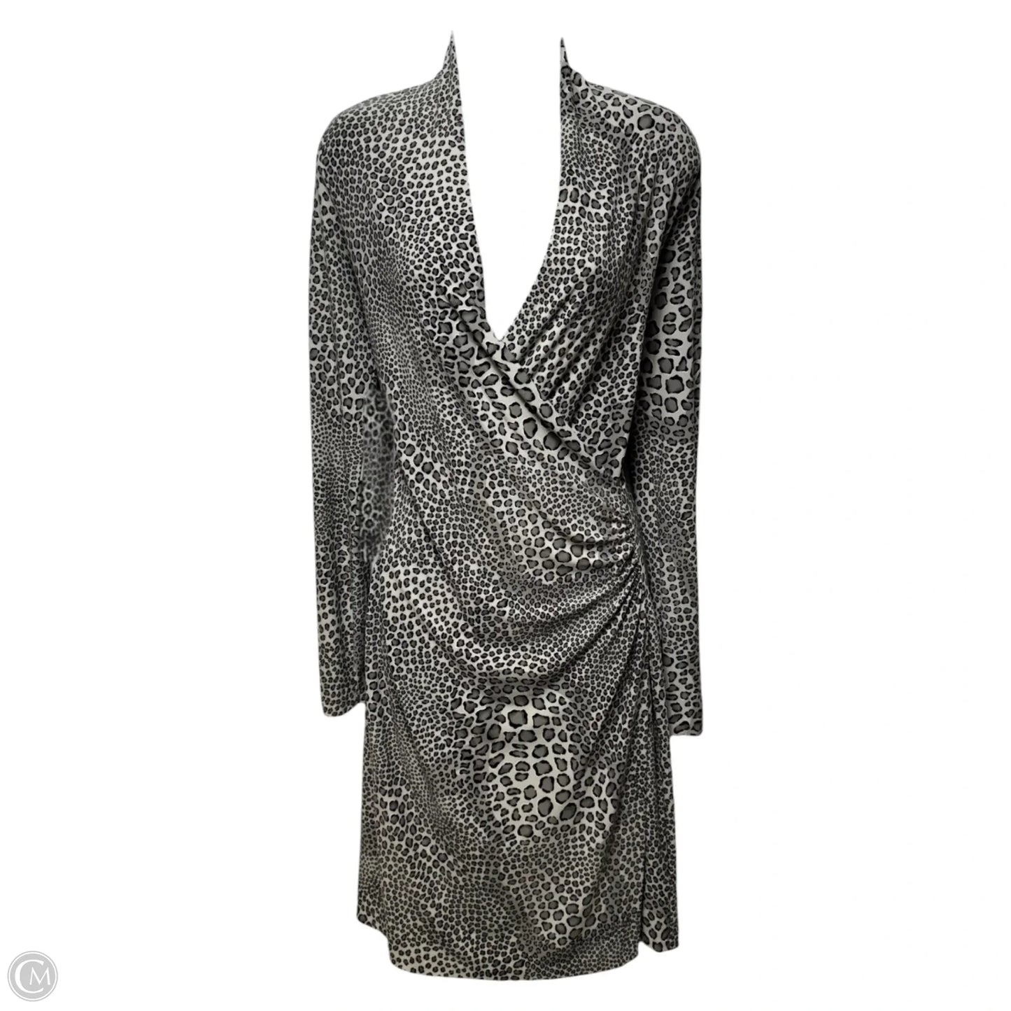Faux Wrap Dress Casual Midi By Norma Kamali In Animal Print, Size: S