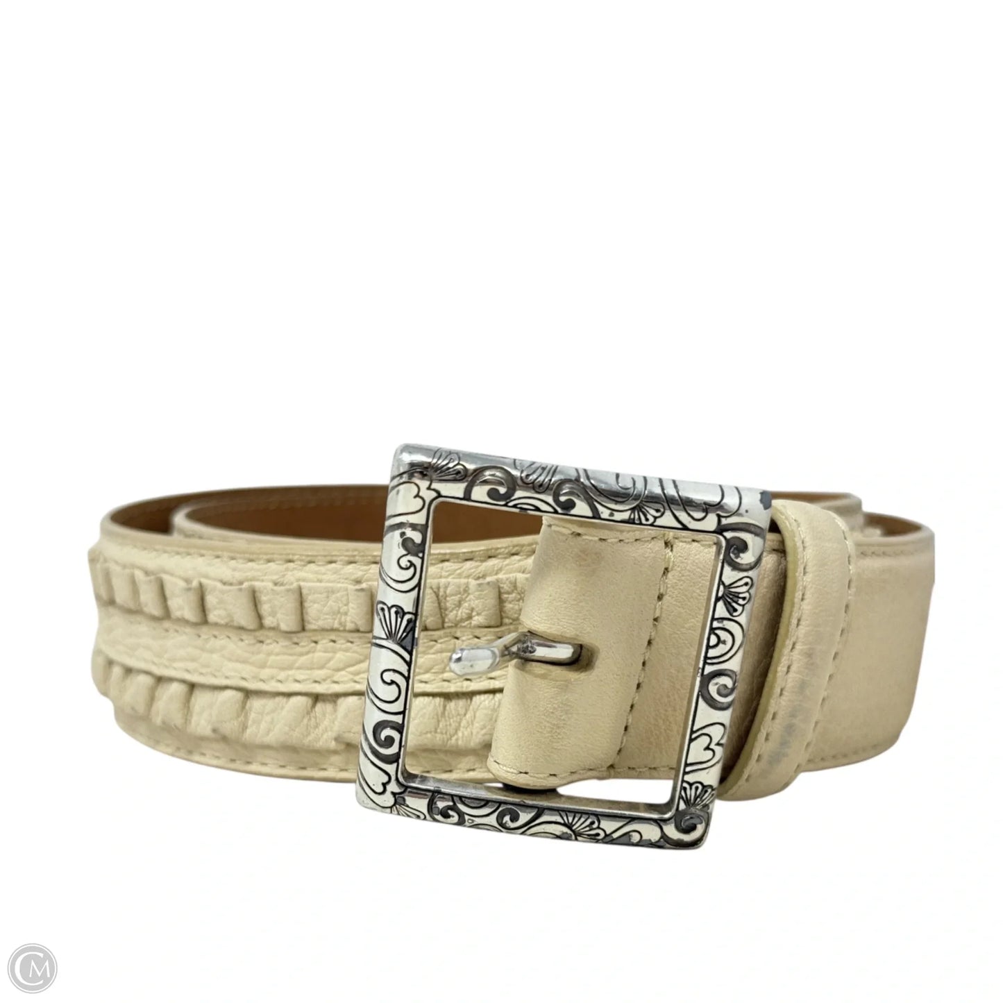 Ruffle Leather Belt By Brighton, Size: Large