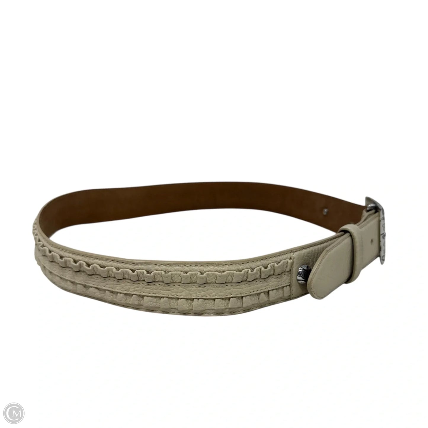 Ruffle Leather Belt By Brighton, Size: Large
